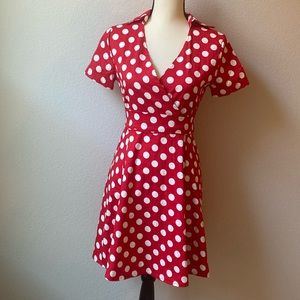 Red/White Polka Dot Dress with Belt